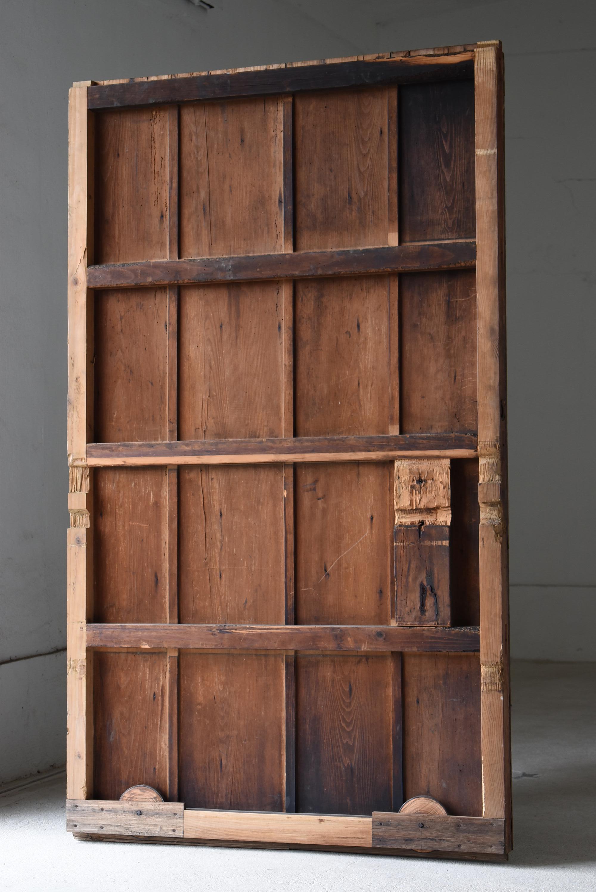 Japanese Antique Iron Plate Door 1860s-1900s / Wabisabi 6