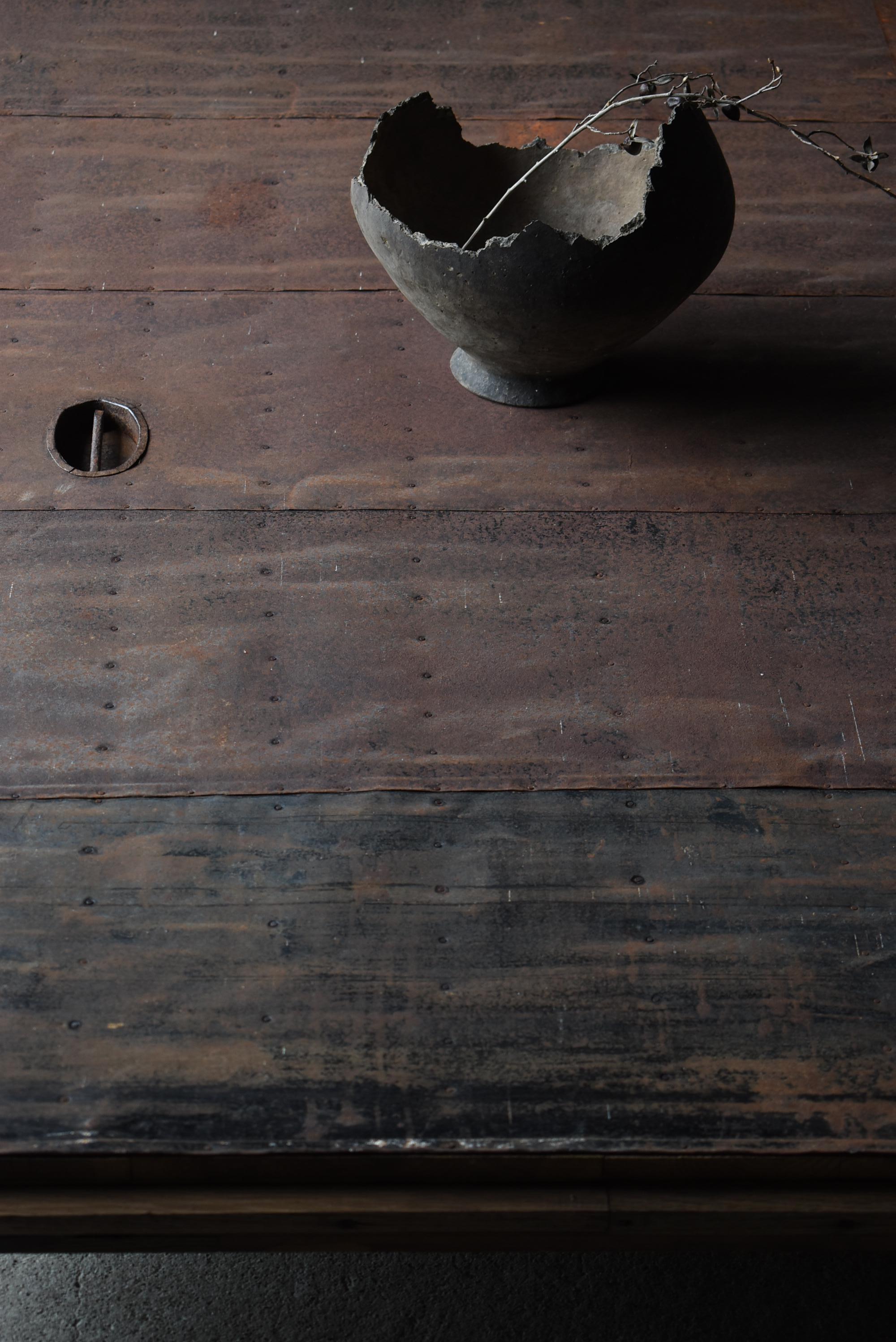 Meiji Japanese Antique Iron Plate Door 1860s-1900s / Wabisabi