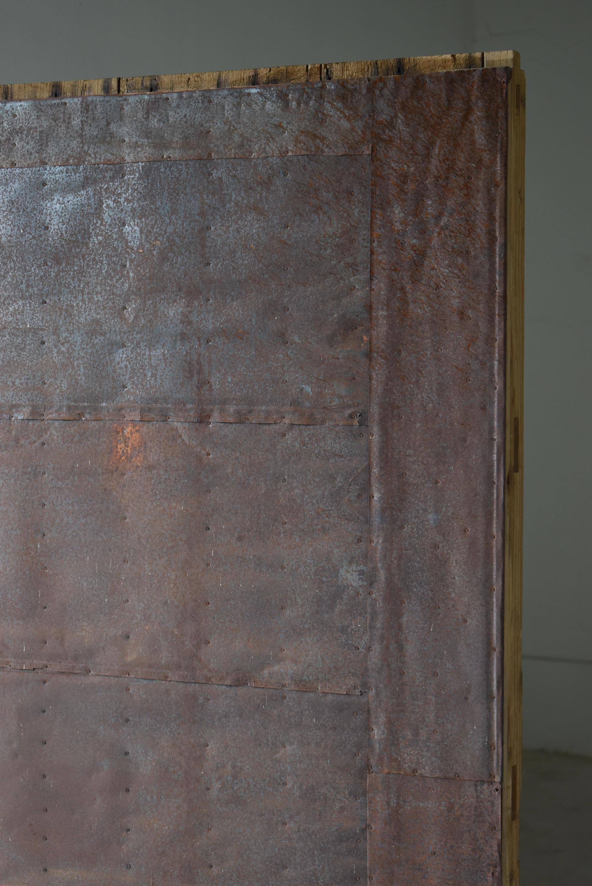 Japanese Antique Iron Plate Door 1860s-1900s / Wabisabi 1