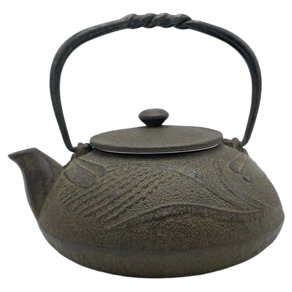 Japanese Antique Cast-Iron Tea Pot 'Dragonfly', 1960s For Sale