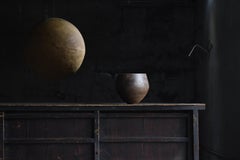 Japanese Antique Iron Vessel 1860s-1920s / Flower Vase Steel Bowl Wabisabi