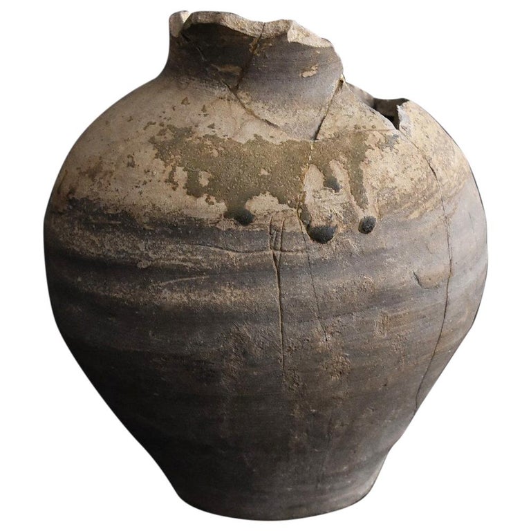 Japanese Antique Jar / 12th-13th Century "Atumi" Kiln / Rare Vase/Wabi-Sabi Art For Sale