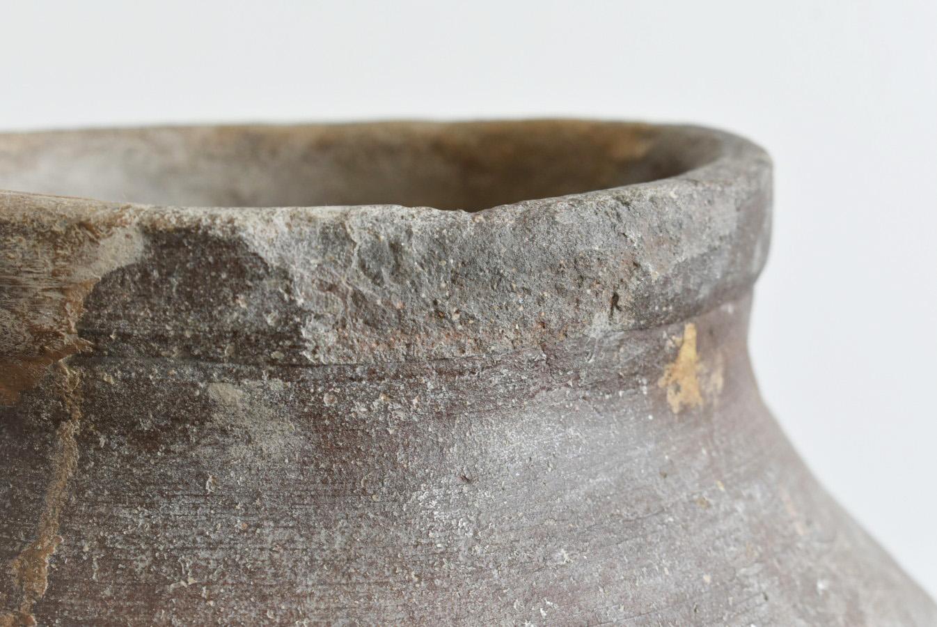 Pot japonais ancien/1400-1500/petit pot/toile wabi-sabi en vente 4