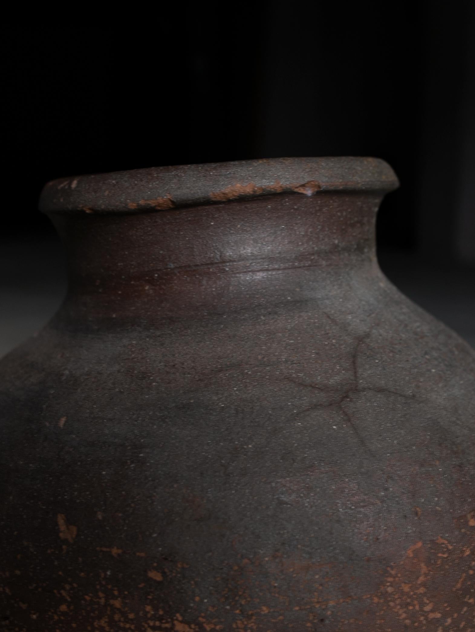 Japanese Antique Jar 1400-1500s / Simple Wabi-Sabi Tokoname Vase 3