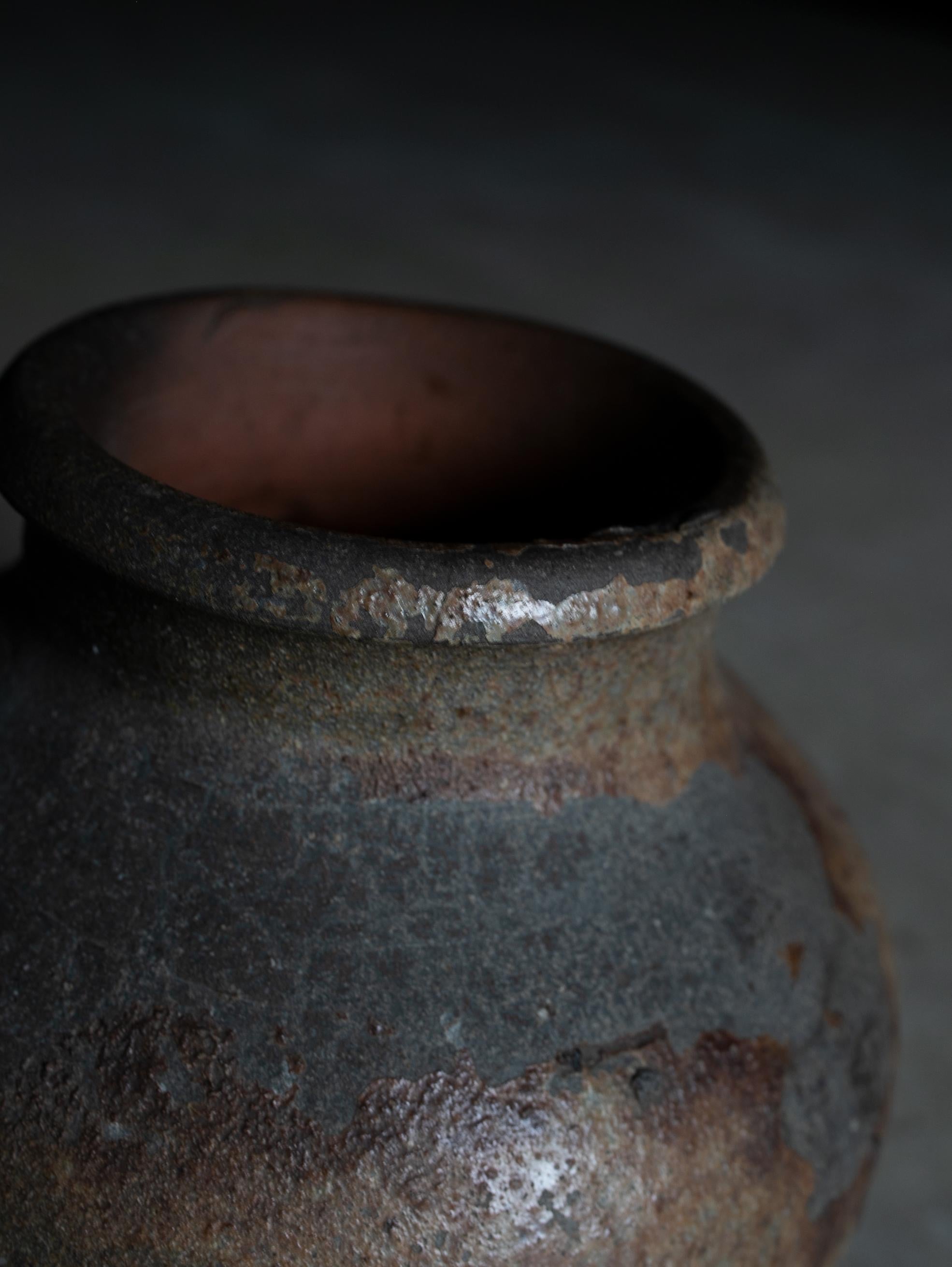 Japanese Antique Jar 1400-1500s / Simple Wabi-Sabi Tokoname Vase 1