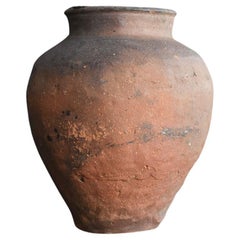 Antiker japanischer Krug 1400-1500er Jahre / Einfache Wabi-Sabi Tokoname Vase