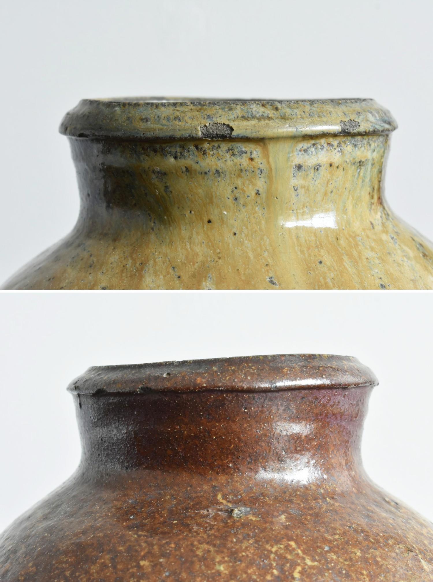 Pottery Japanese Antique Jar 1400s-1500s / Rare and Beautiful Vase 'Tokoname'