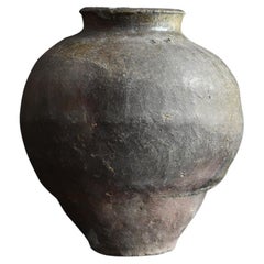 Japanese Antique Jar 1400s-1500s / Wabi-Sabi Vase / Rare Excellent Item