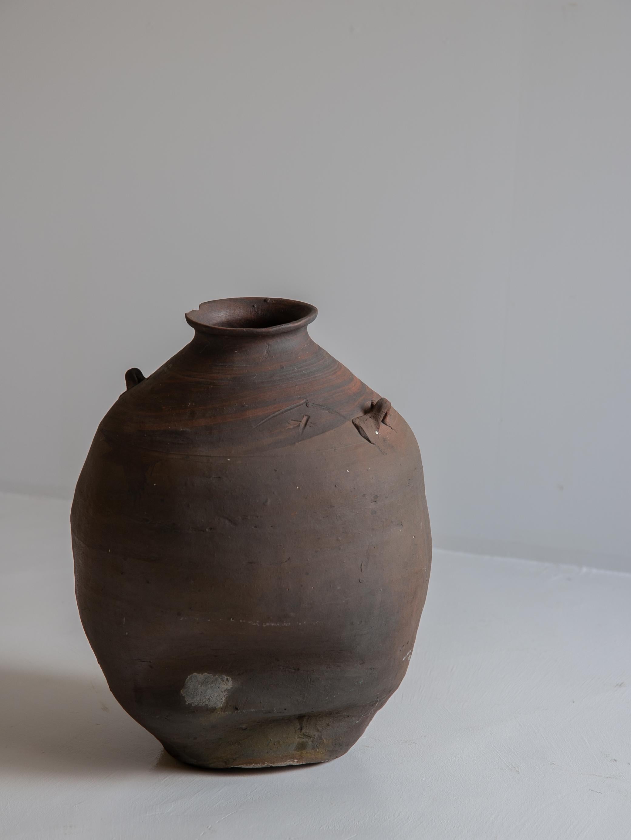 Pot japonais ancien / 1900s / Vase atmosphere Cool / Wabisabi Art / Mingei Bon état - En vente à Sammu-shi, Chiba