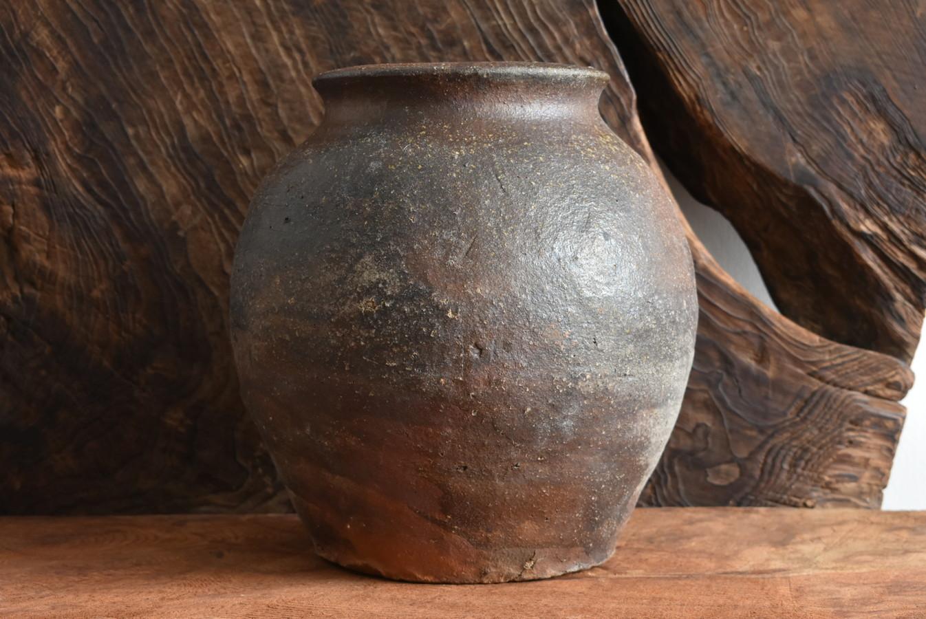 Japanisches antikes japanisches Gefäß „e-chi-zen ware“ 1603-1800 / schöne gebrannte Vase im Zustand „Gut“ im Angebot in Sammu-shi, Chiba
