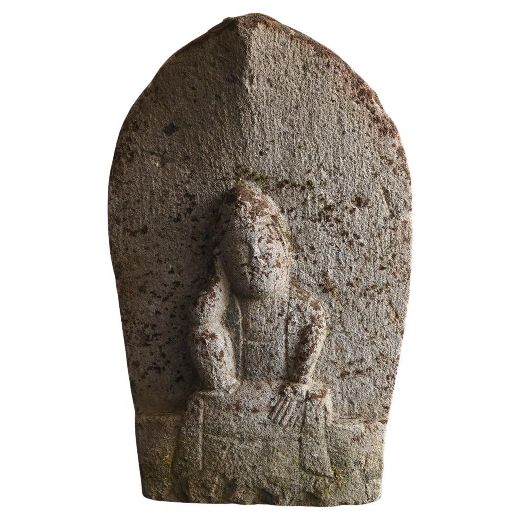 Statua antica giapponese di Kannon in pietra/periodo Edo/18°-19° secolo