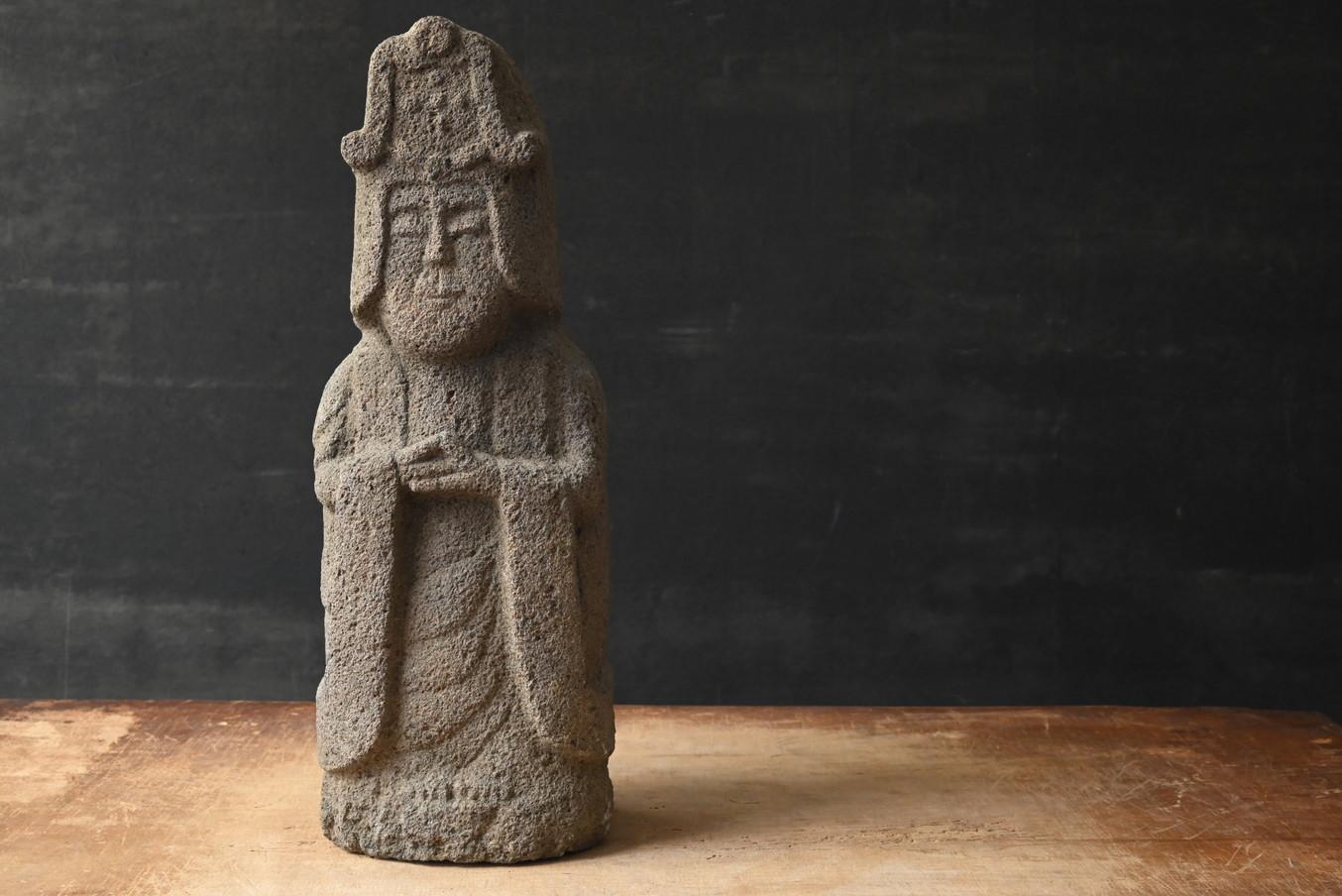 Antica statua giapponese in pietra di Kannon/periodo Edo/ornamento buddista in vendita 7