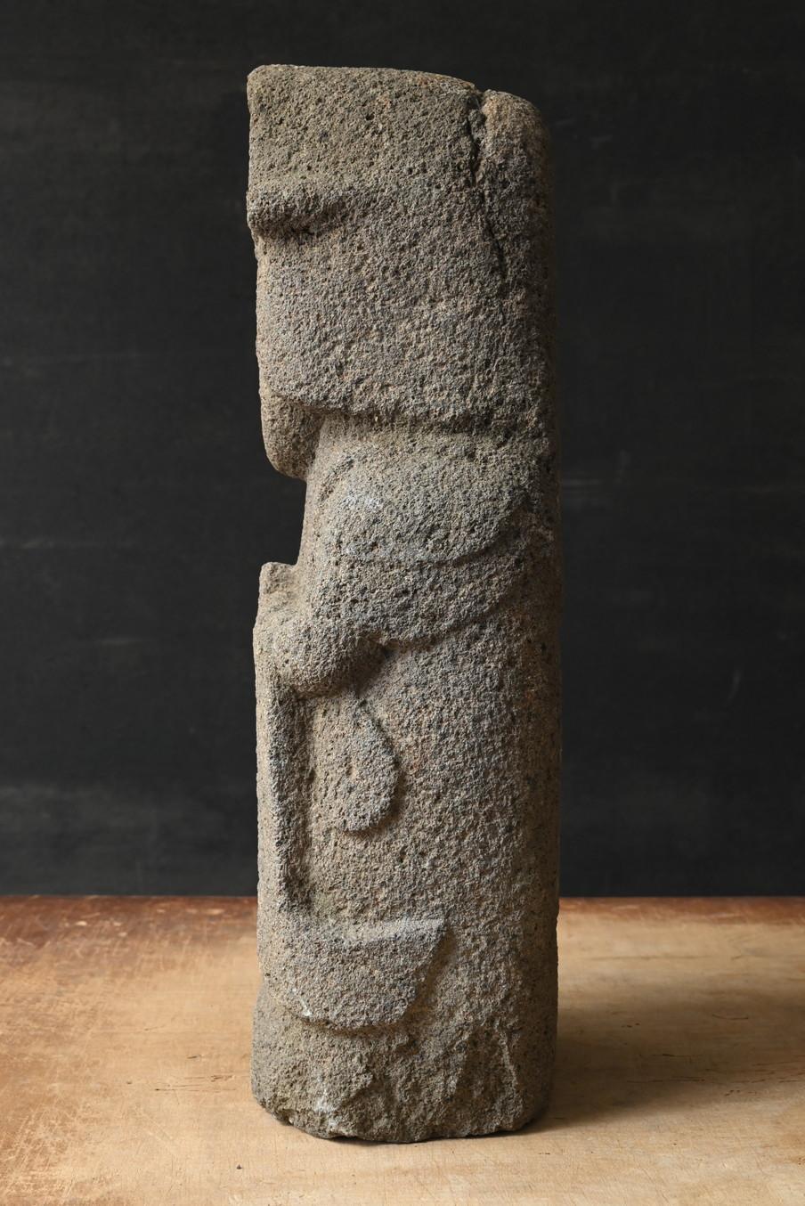 Antica statua giapponese in pietra di Kannon/periodo Edo/ornamento buddista in vendita 2