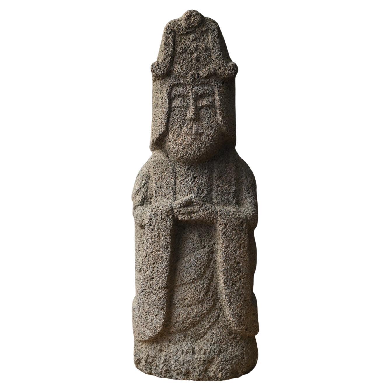 Japanese antique Kannon stone statue/Edo period/Buddhist ornament