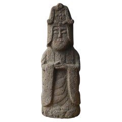 Japanische antike Kannon-Steinstatue/Edo-Periode/Buddhist-Ornament aus Japan
