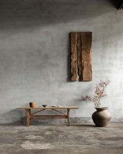Japanese Antique Keyaki Wood Bench / Low Table, Meiji Era “1868–1912”