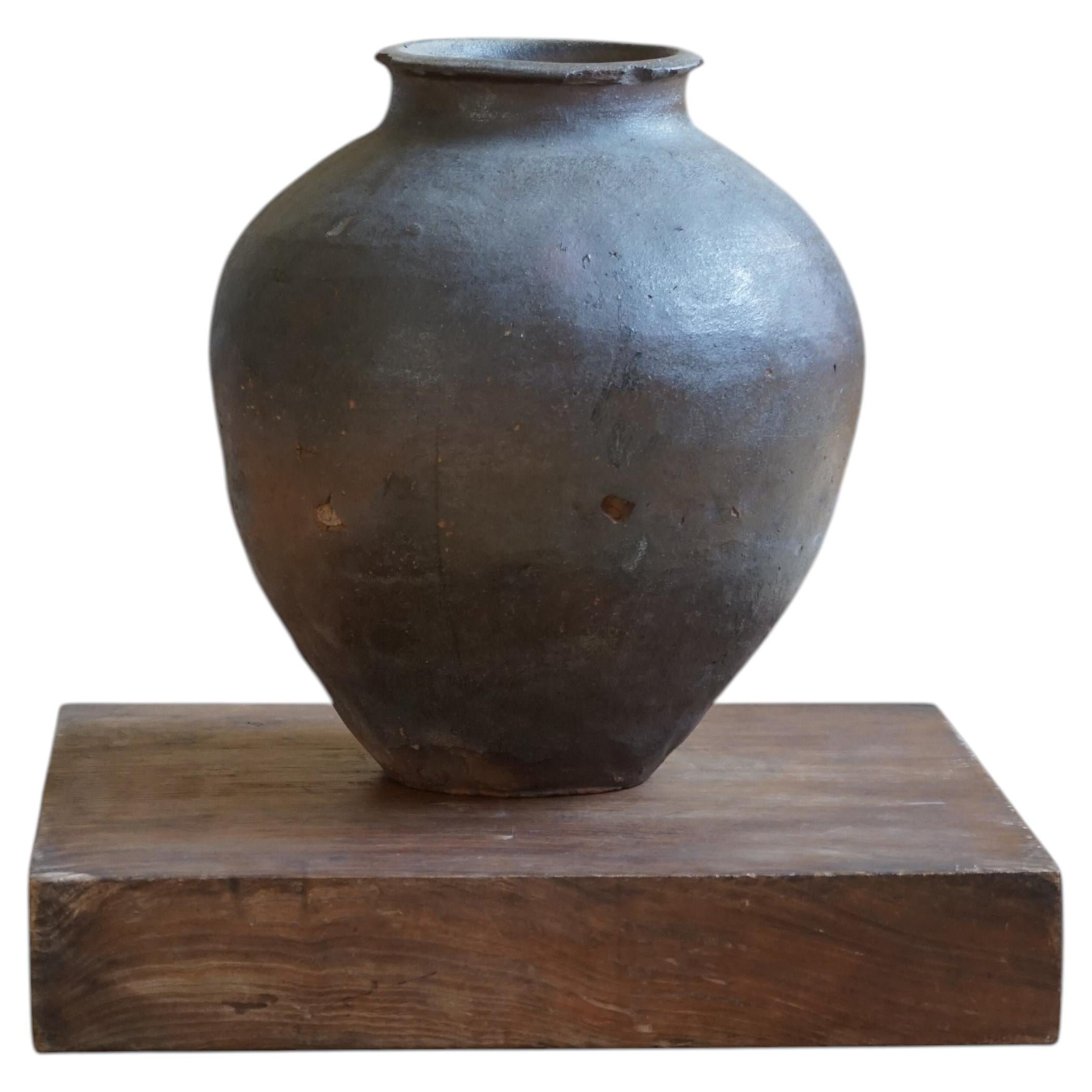 Présentoir antique japonais en bois de keyaki, Wabi-Sabi