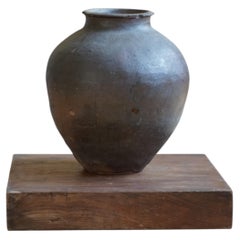 Japanese Antique Keyaki Wood Display Stand, Wabi-Sabi
