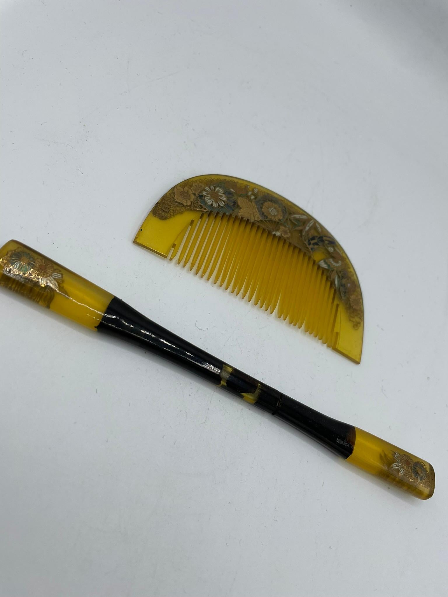 Japanese Antique Kogai, Comb and Kanzashi, 1920s In Good Condition In Paris, FR