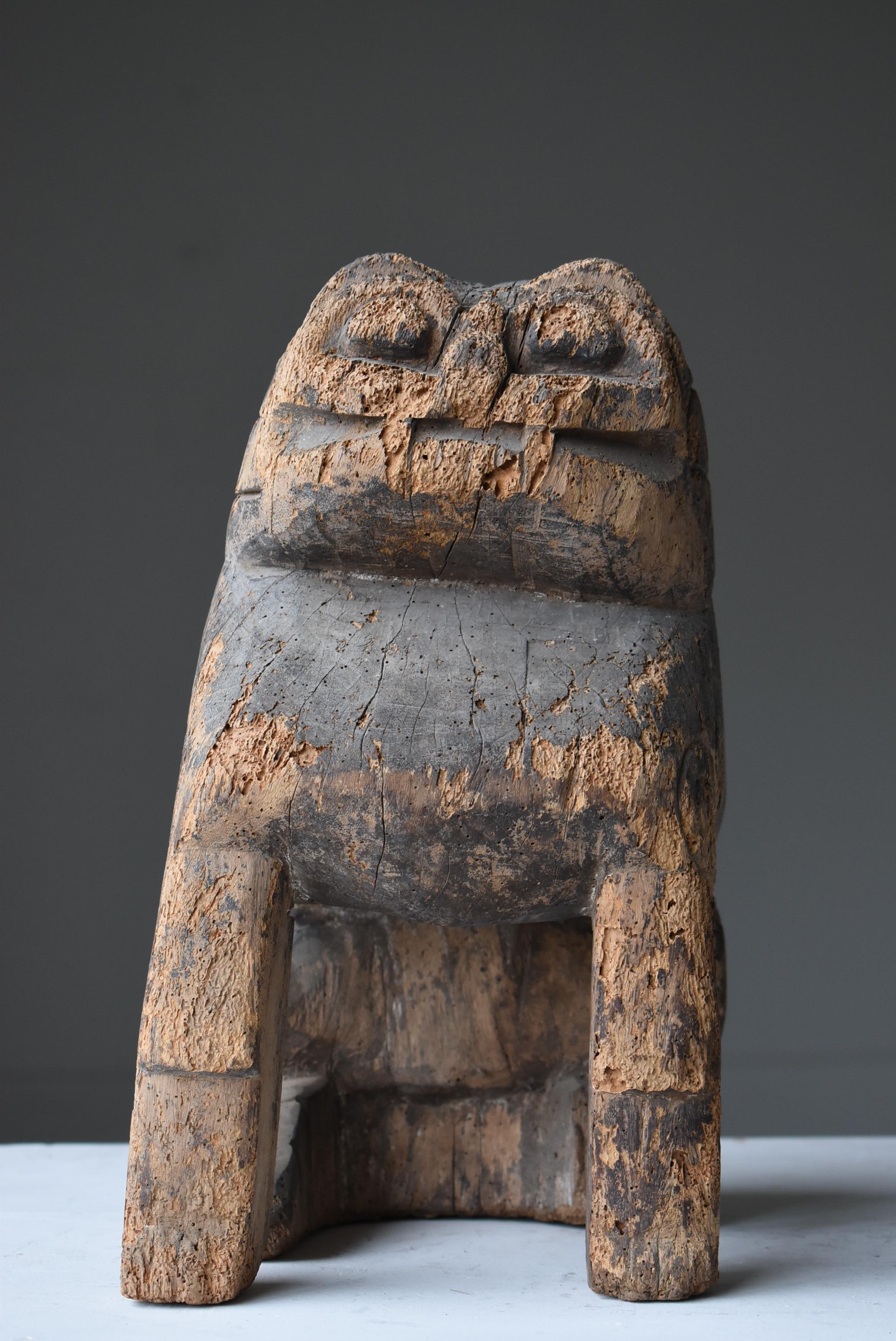 Japanese Antique 'KOMAINU' Shrine Guardian Dog Statues 1336s-1392s / Wabi Sabi  8