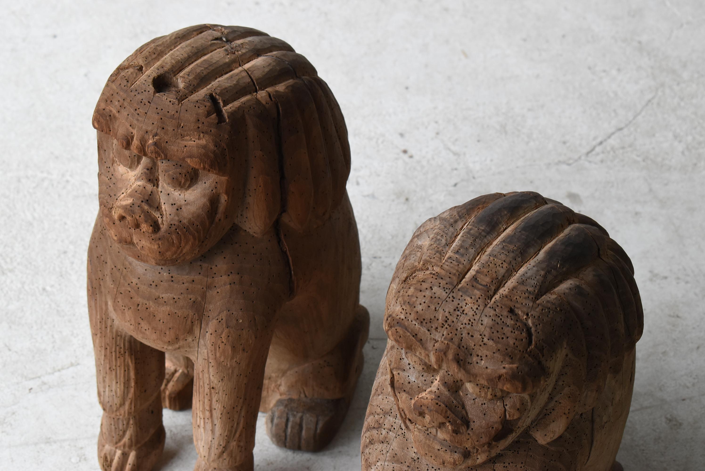 Japanische antike „KOMAINU“-Schrein-Wächter-Hundestatuen 1600er-1700er Jahre / Wabisabi  im Angebot 8