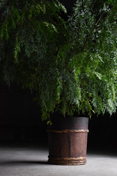 Japanese Antique Lacquer Bucket 1860s-1920s / Plant Pot Cover Wabisabi