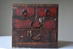 Japanese Antique Lacquer Craftsman's Drawer 1900s-1940s/Working Table Wabisabi