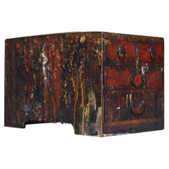 Japanese Vintage Lacquer Craftsman's Drawer 1900s-1940s/Working Table Wabisabi