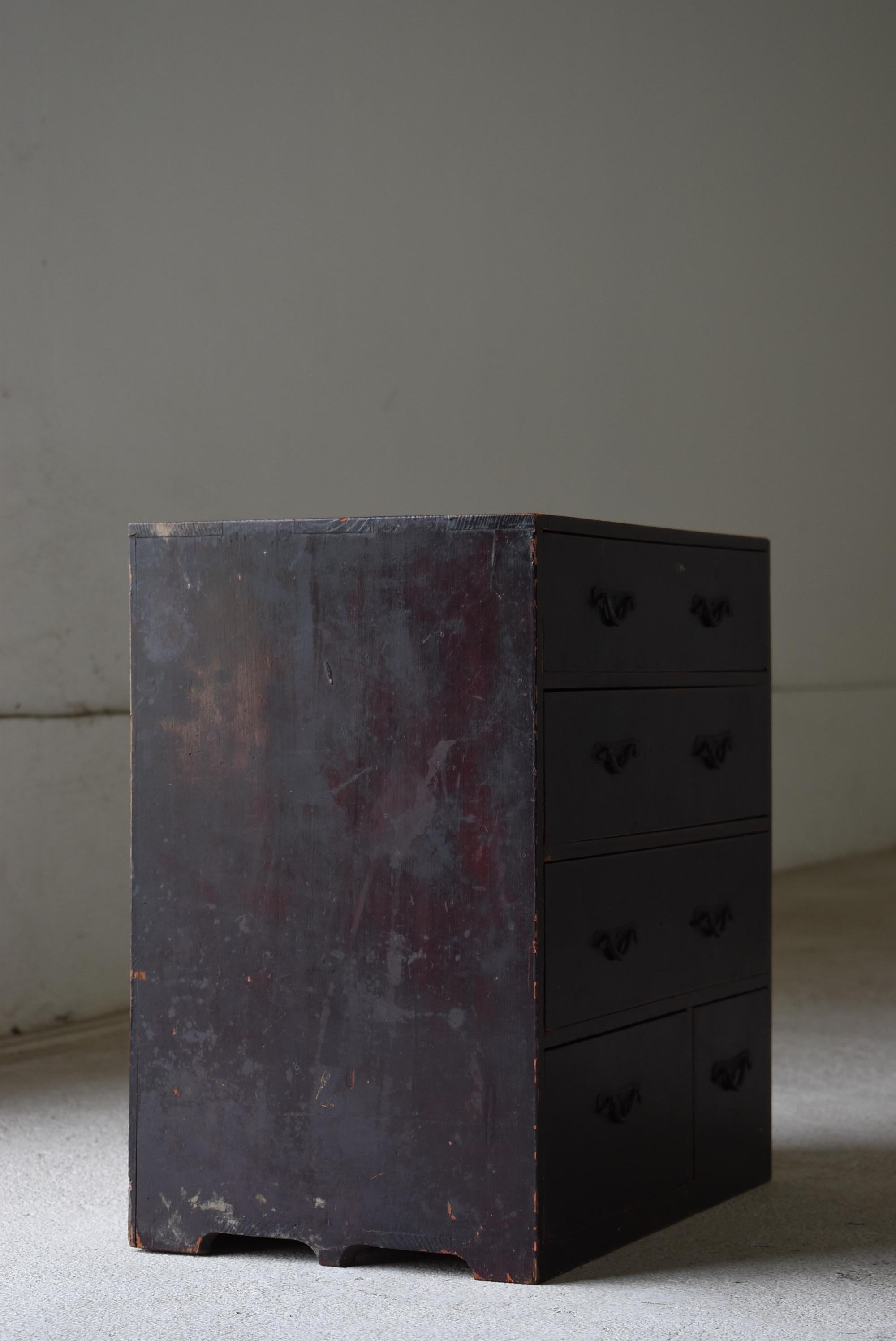Cajón Pequeño Japonés Antiguo Lacado Años 1860-1920 / Tansu Wabi Sabi 6