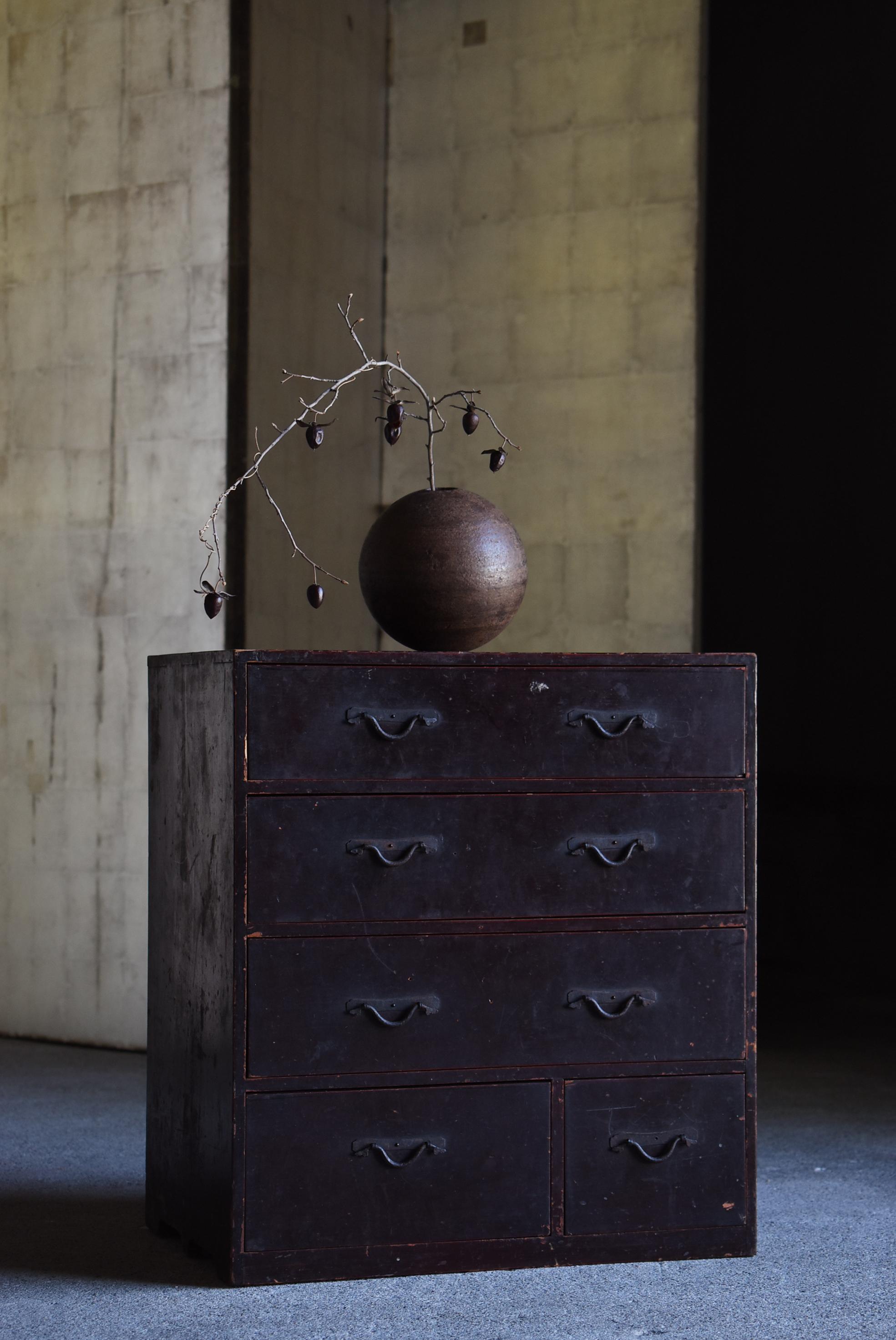 Cajón Pequeño Japonés Antiguo Lacado Años 1860-1920 / Tansu Wabi Sabi 11