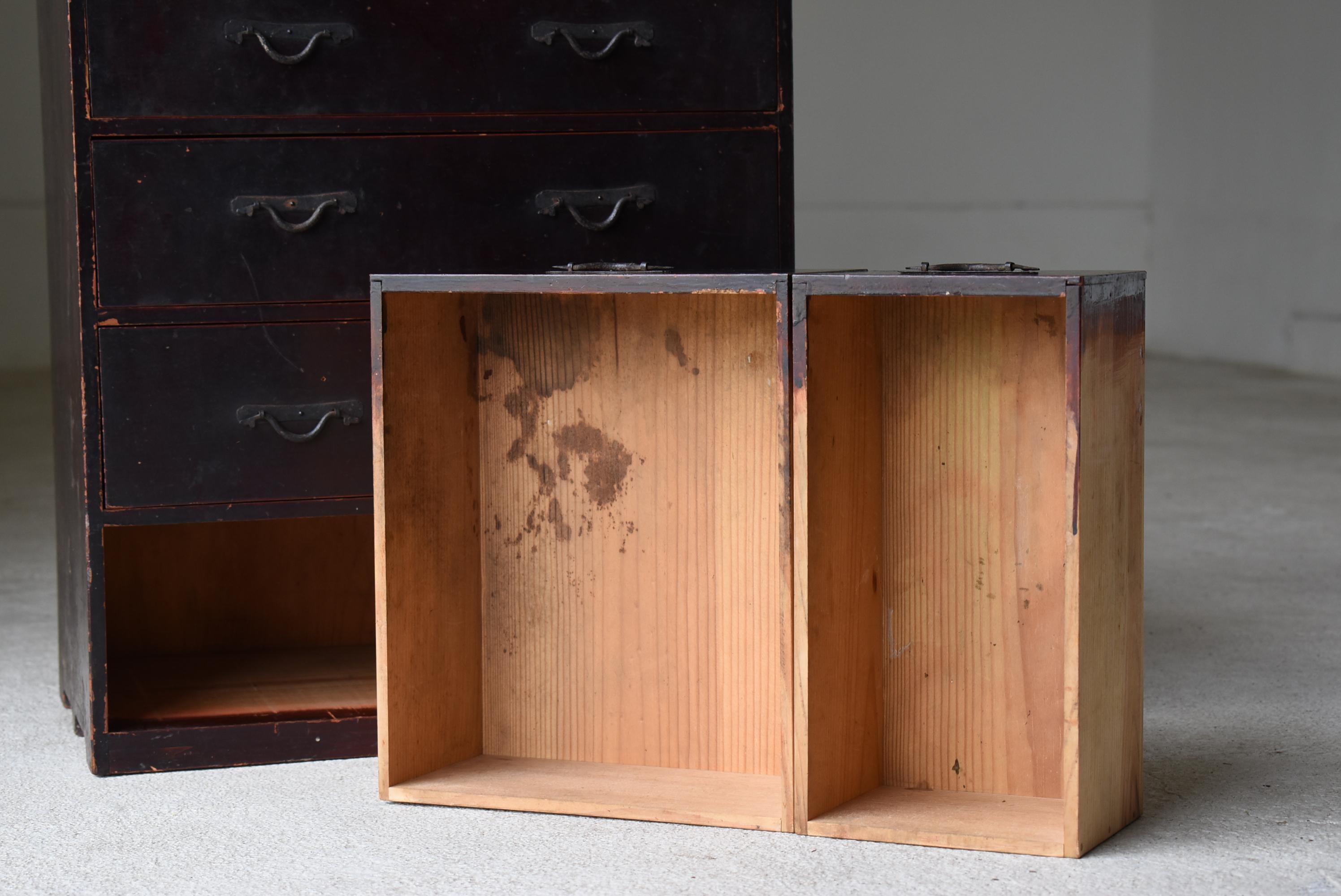 Cajón Pequeño Japonés Antiguo Lacado Años 1860-1920 / Tansu Wabi Sabi 2