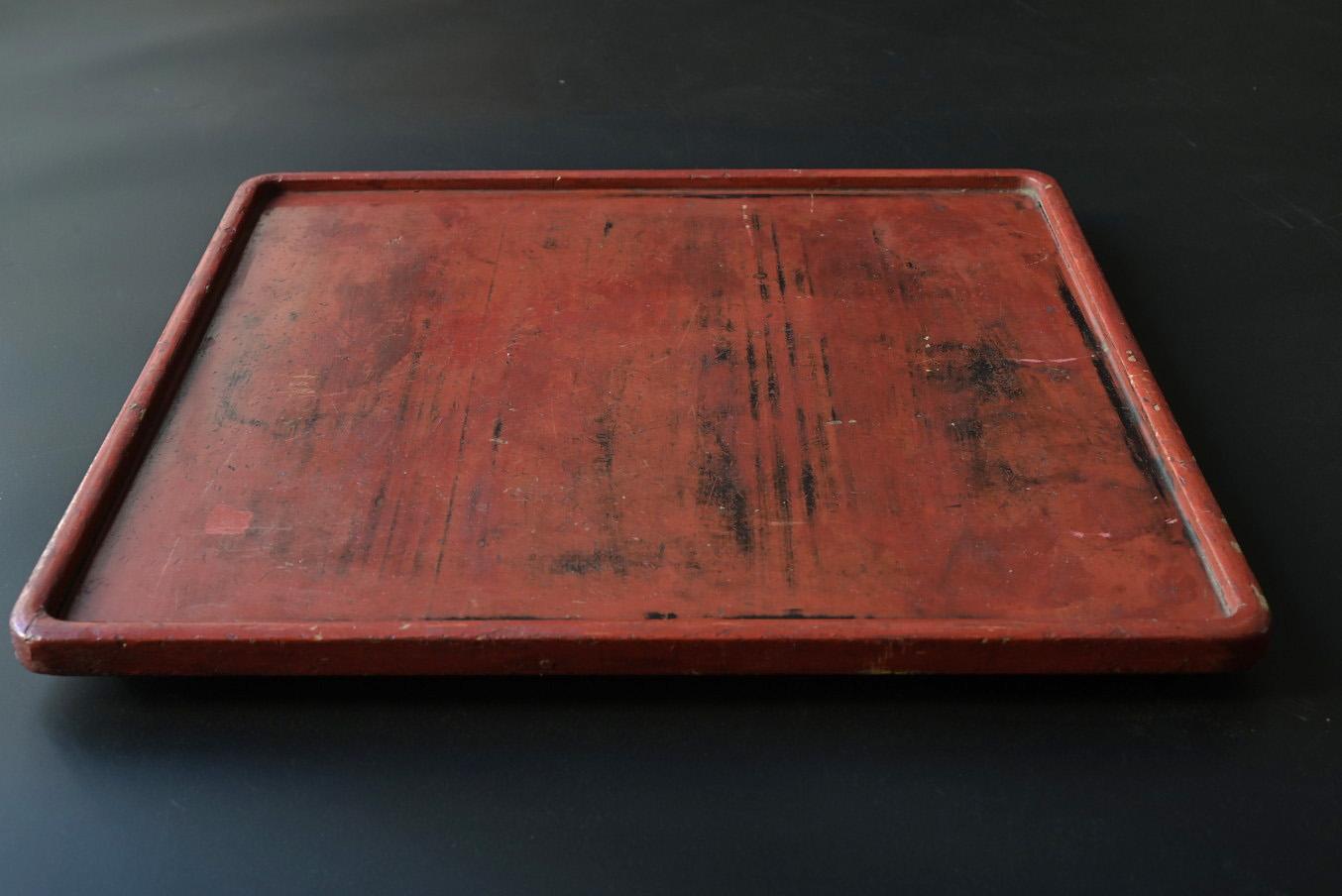 Japanese antique lacquered tray/“Negoro” tray/Edo period/Like abstract painting 4