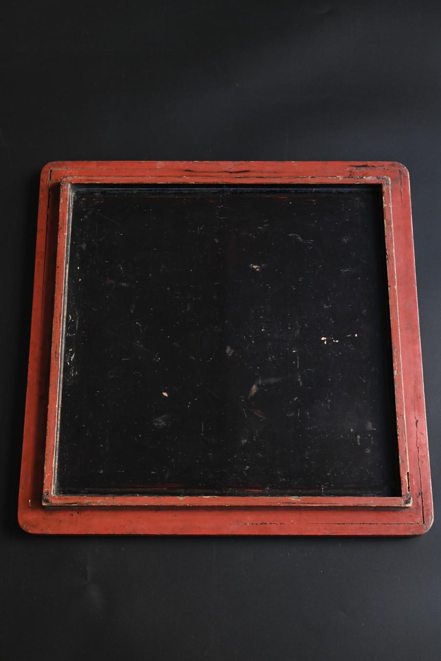 Japanese antique lacquered tray/“Negoro” tray/Edo period/Like abstract painting 9