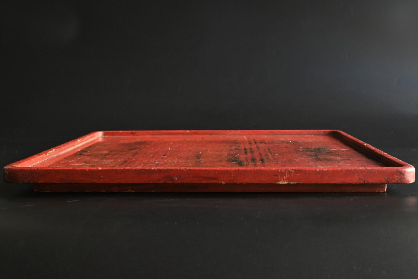 Japanese antique lacquered tray/“Negoro” tray/Edo period/Like abstract painting 12