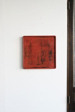 Japanisches antikes lackiertes japanisches Tablett/Negoro-Tablett/Tablett/Edo-Periode/wie abstraktes Gemälde