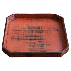 Japanese antique lacquered wabi-sabi tray/1700s/Edo period