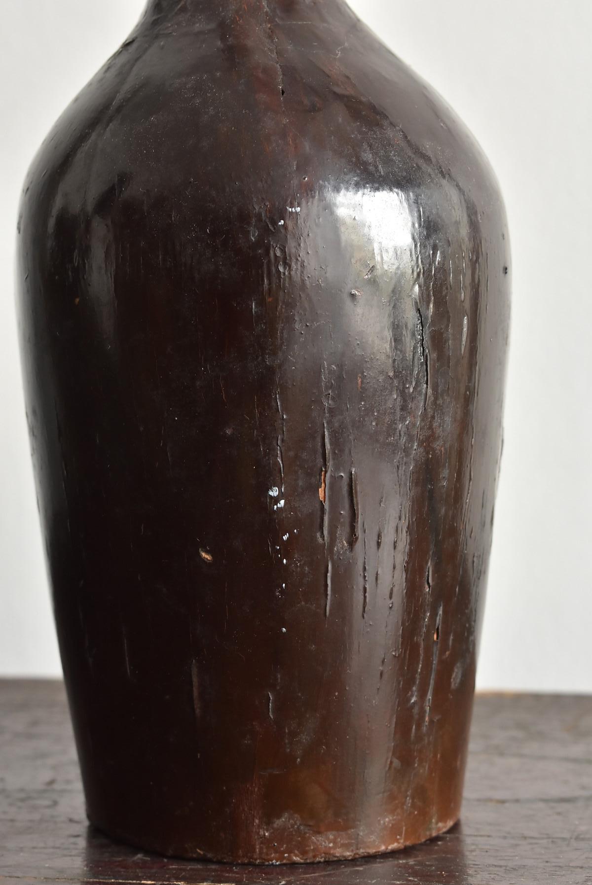 Japanese Antique Lacquered Wooden Container / Sake Bottle Type/Taisho-Showa 2