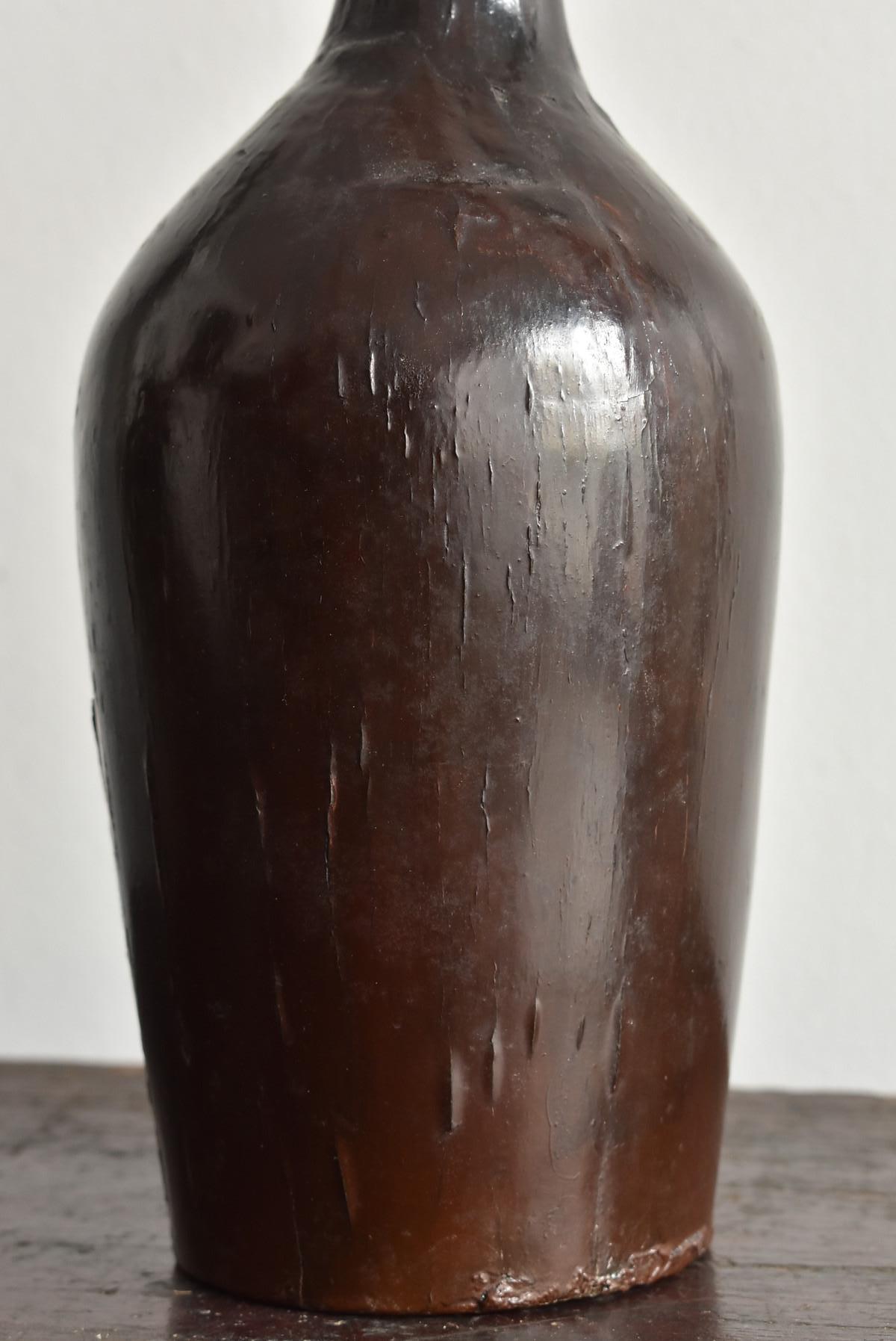 Japanese Antique Lacquered Wooden Container / Sake Bottle Type/Taisho-Showa 4