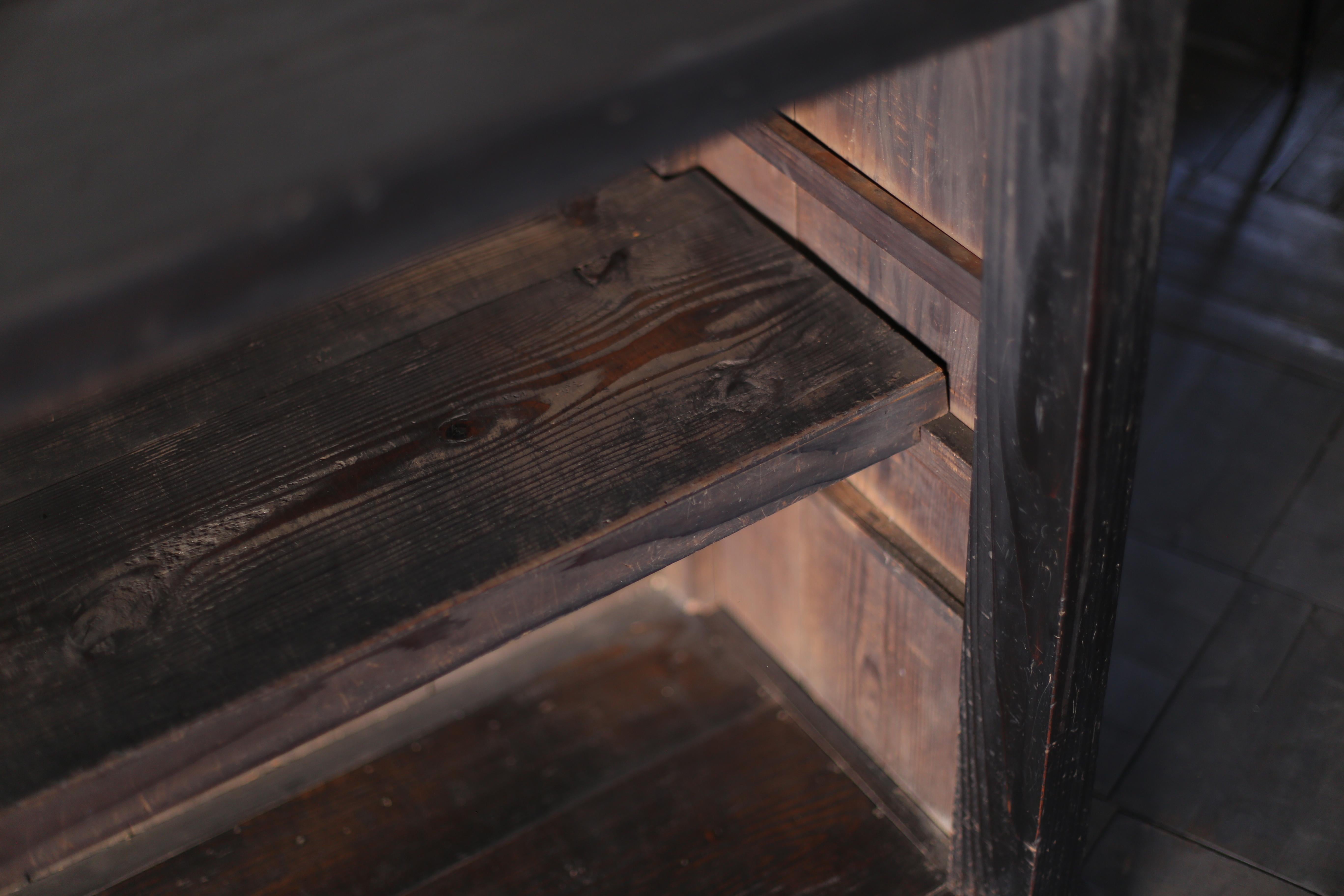 Grand meuble de rangement japonais antique BK Tansu 1860s-1900s / enfilade Wabi Sabi en vente 9