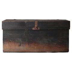 Japanese Antique Large Black Box / Sofa Table Side Table /1868-1912s / Wabi-sabi