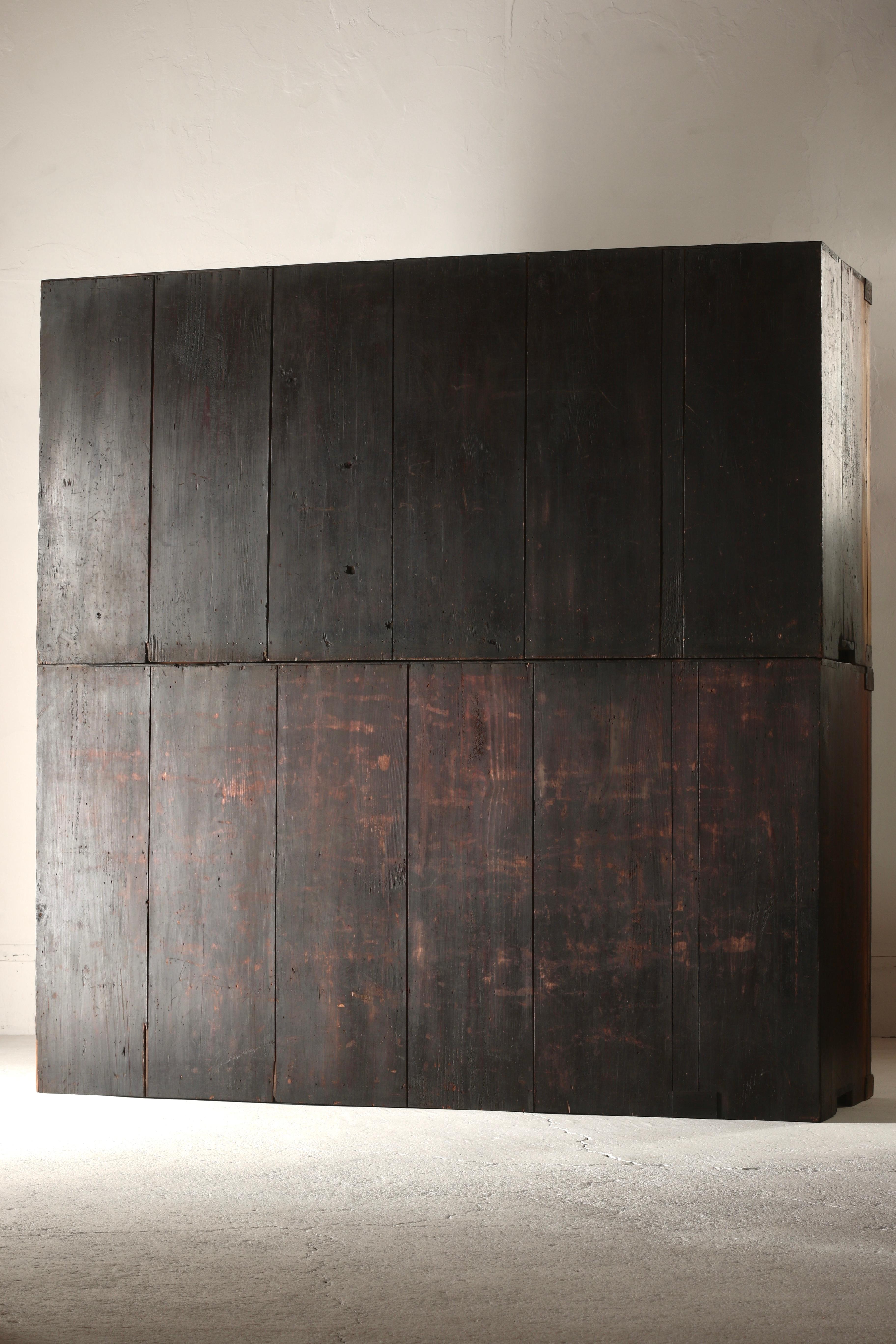Japanese Antique Large Black Mizuya Tansu /Cabinet Cupboard 1868-1912s Wabi-sabi 5