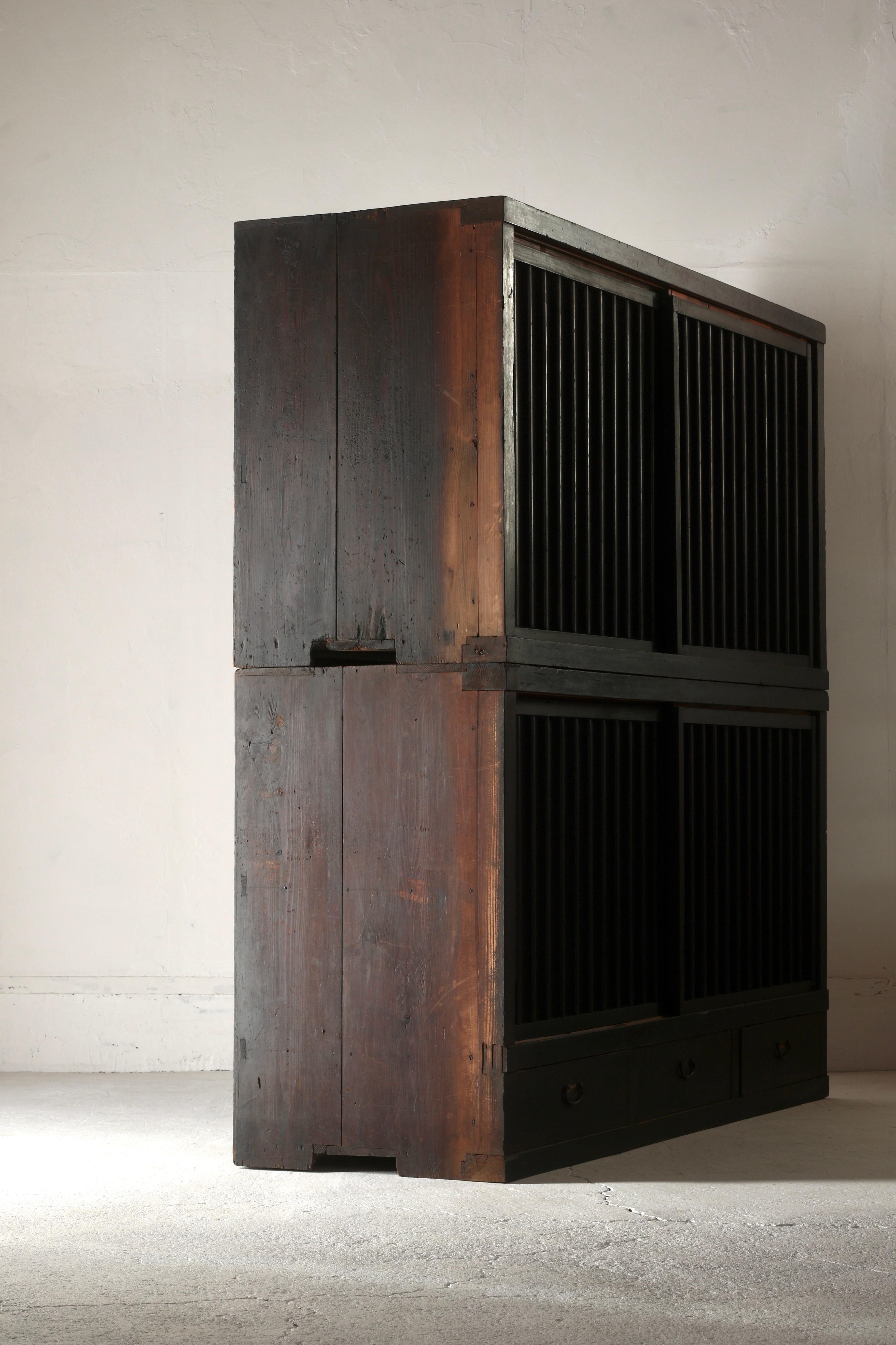 Japanese Antique Large Black Mizuya Tansu /Cabinet Cupboard 1868-1912s Wabi-sabi 6