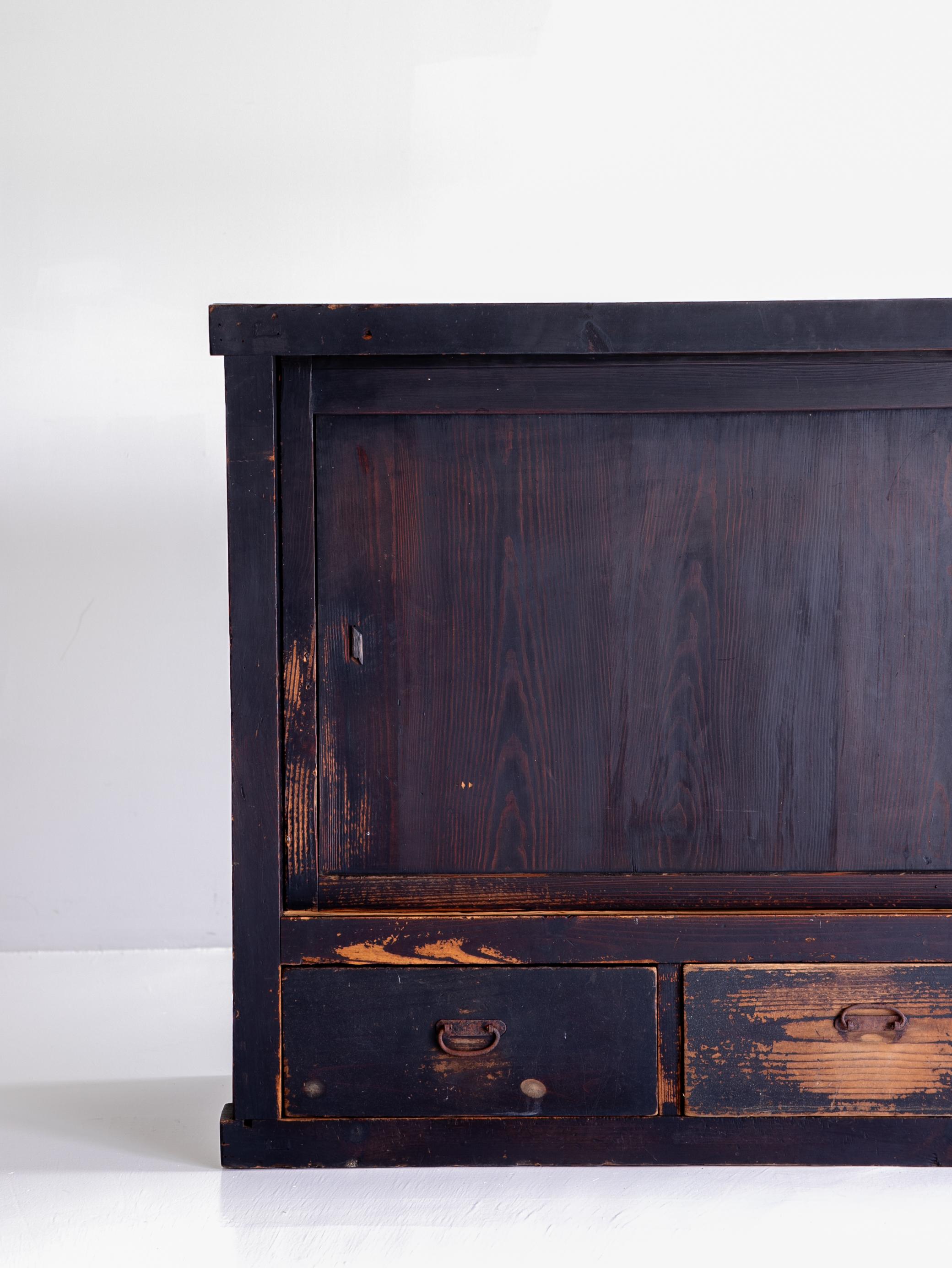 Aparador Negro Antiguo Japonés Años 1860-1900 / Tansu Wabi Sabi 8