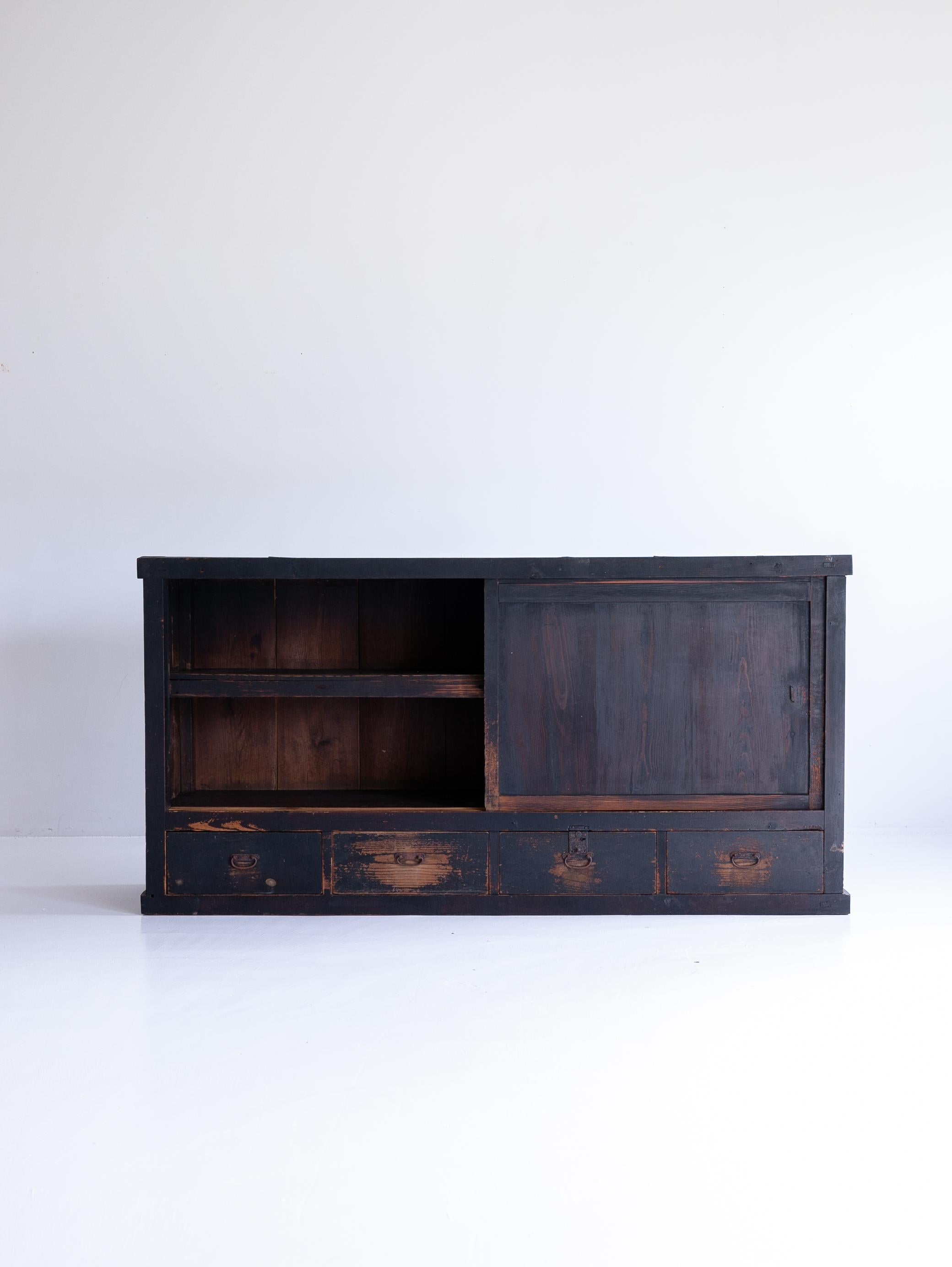 Aparador Negro Antiguo Japonés Años 1860-1900 / Tansu Wabi Sabi siglo XX