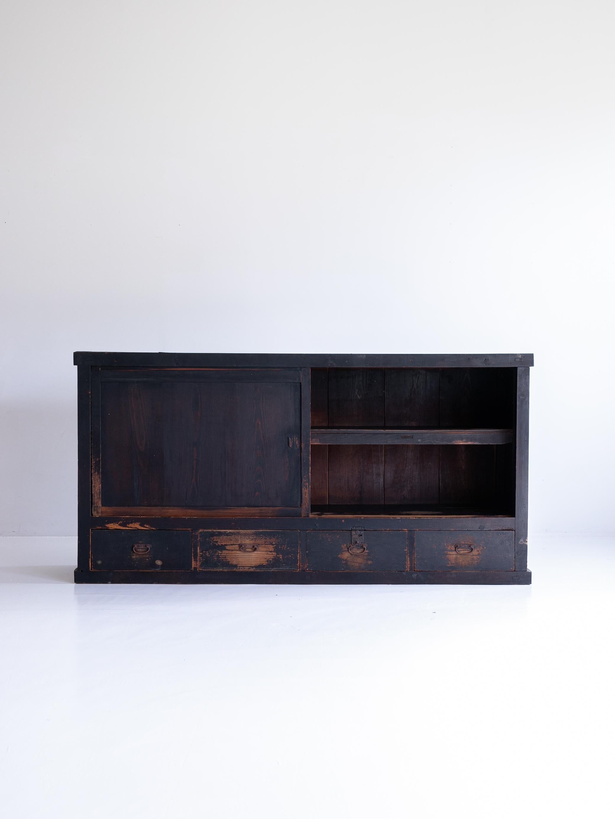 Aparador Negro Antiguo Japonés Años 1860-1900 / Tansu Wabi Sabi Cedro