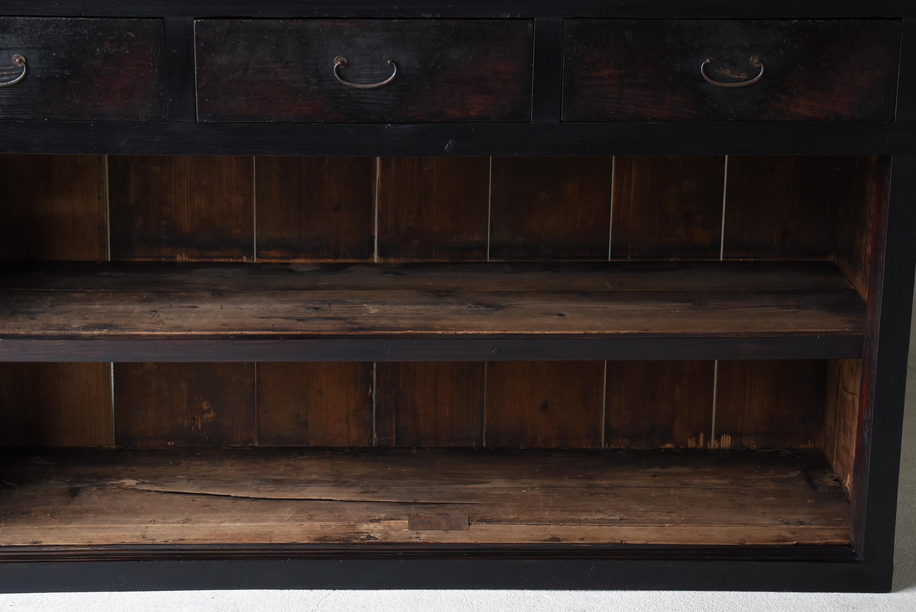 Japanisches antikes großes schwarzes Sideboard, 1860er-1900er Jahre / Tansu Wabisabi, Tansu Wabisabi im Angebot 6