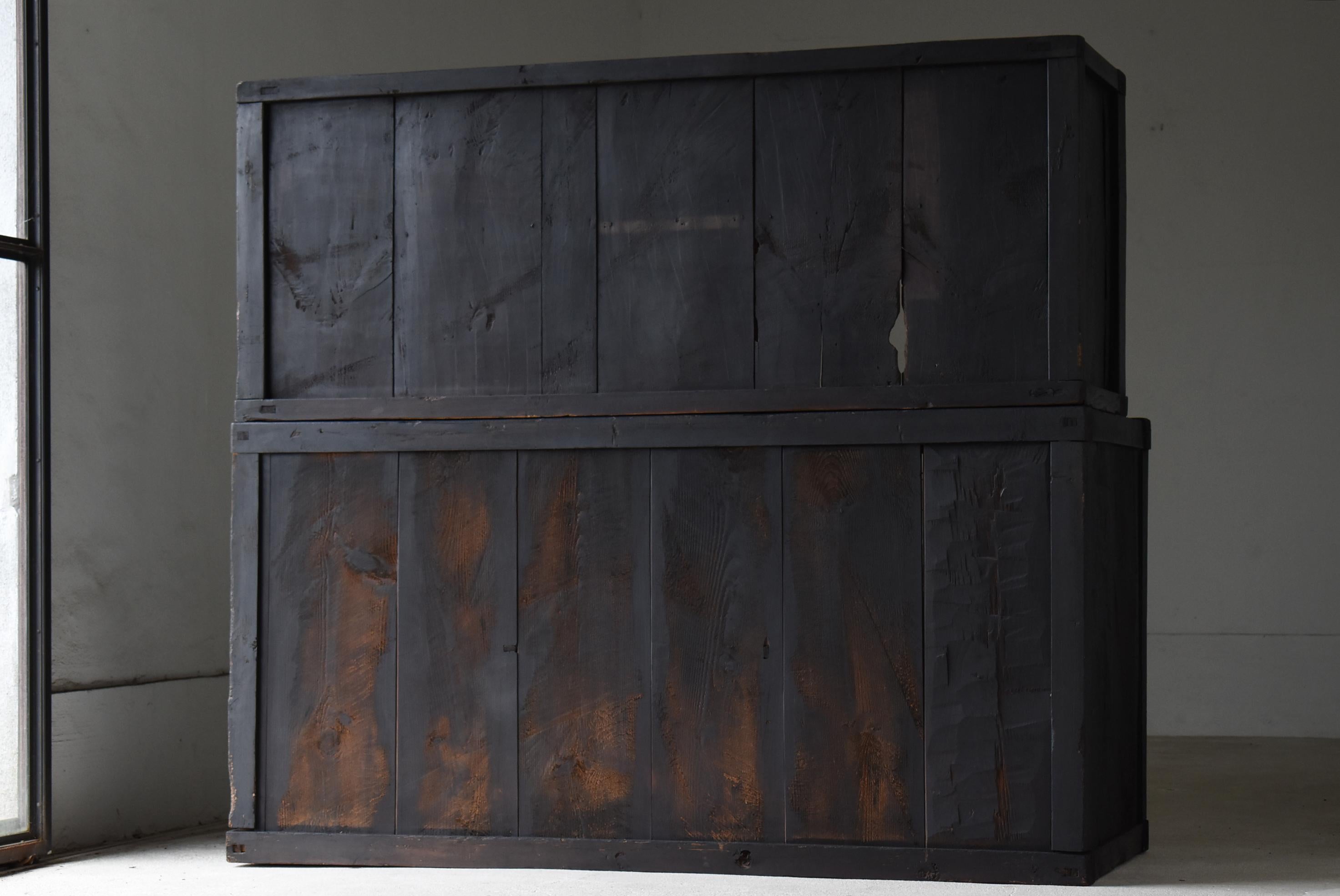 Japanese Antique Large Black Tansu 1860s-1900s / Cabinet Cupboard Wabisabi 9