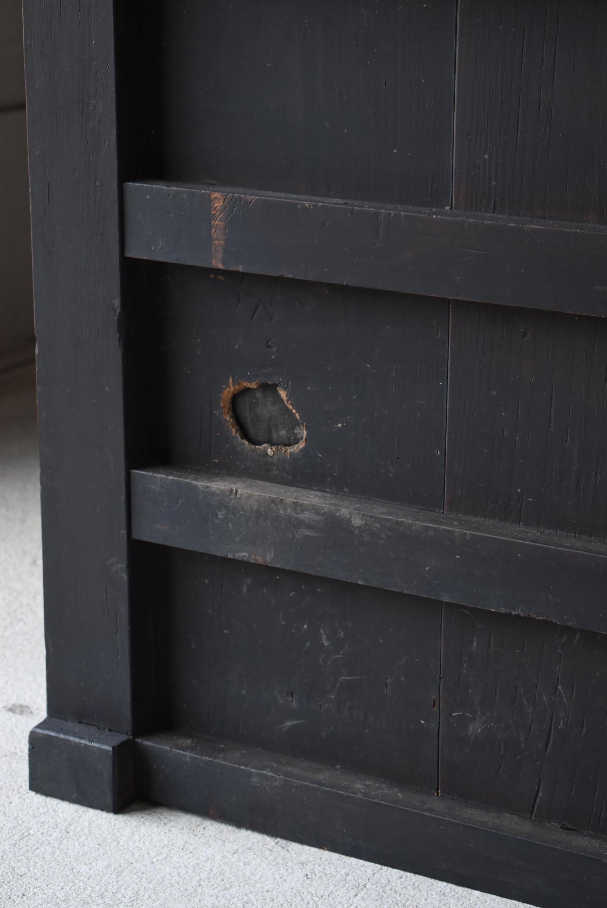 Grande armoire japonaise Tansu noire des années 1860-1900 / buffet Wabi Sabi en vente 5