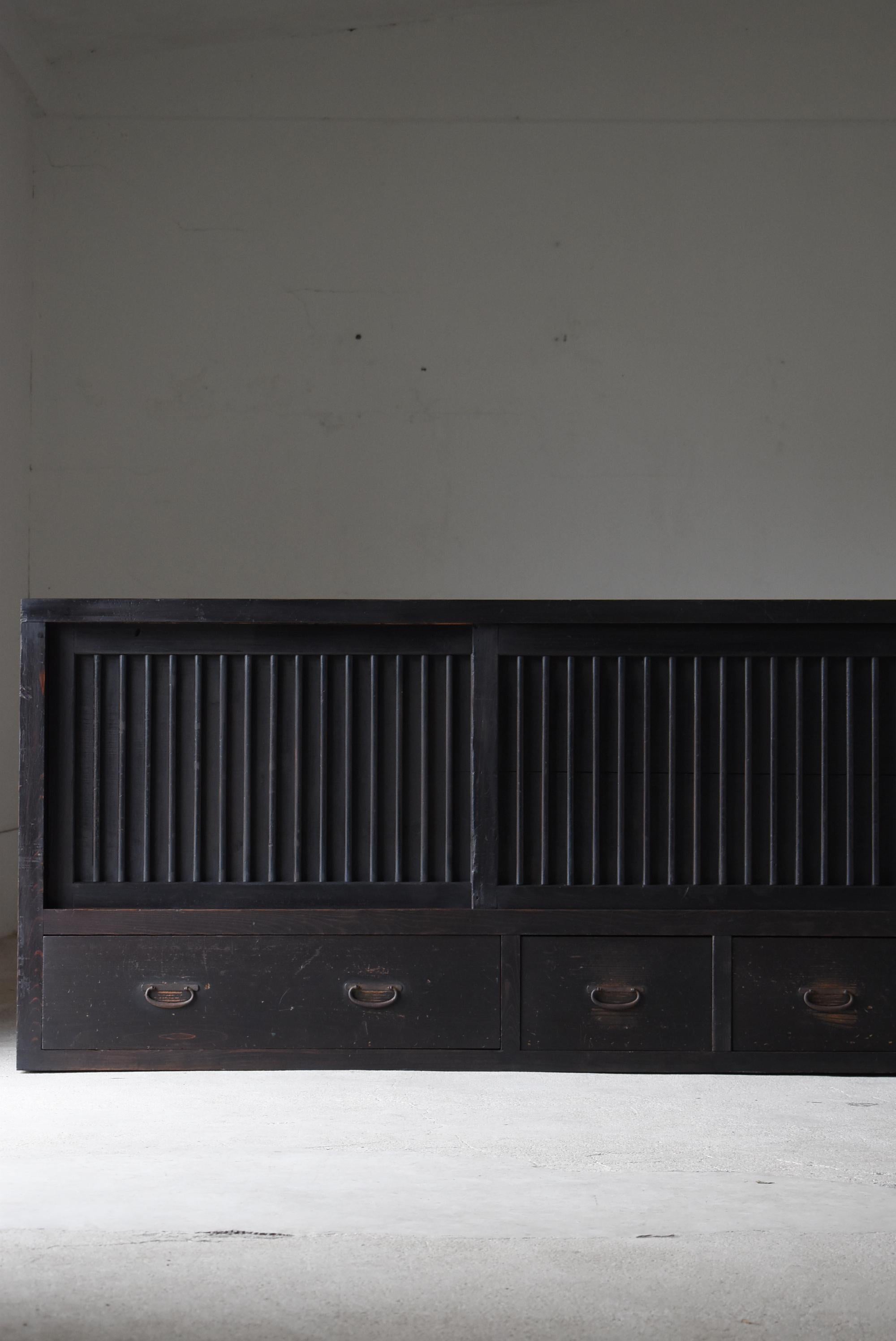 Japanese Antique Large Black Tansu 1860s-1900s / Cabinet Sideboard Wabi Sabi 10
