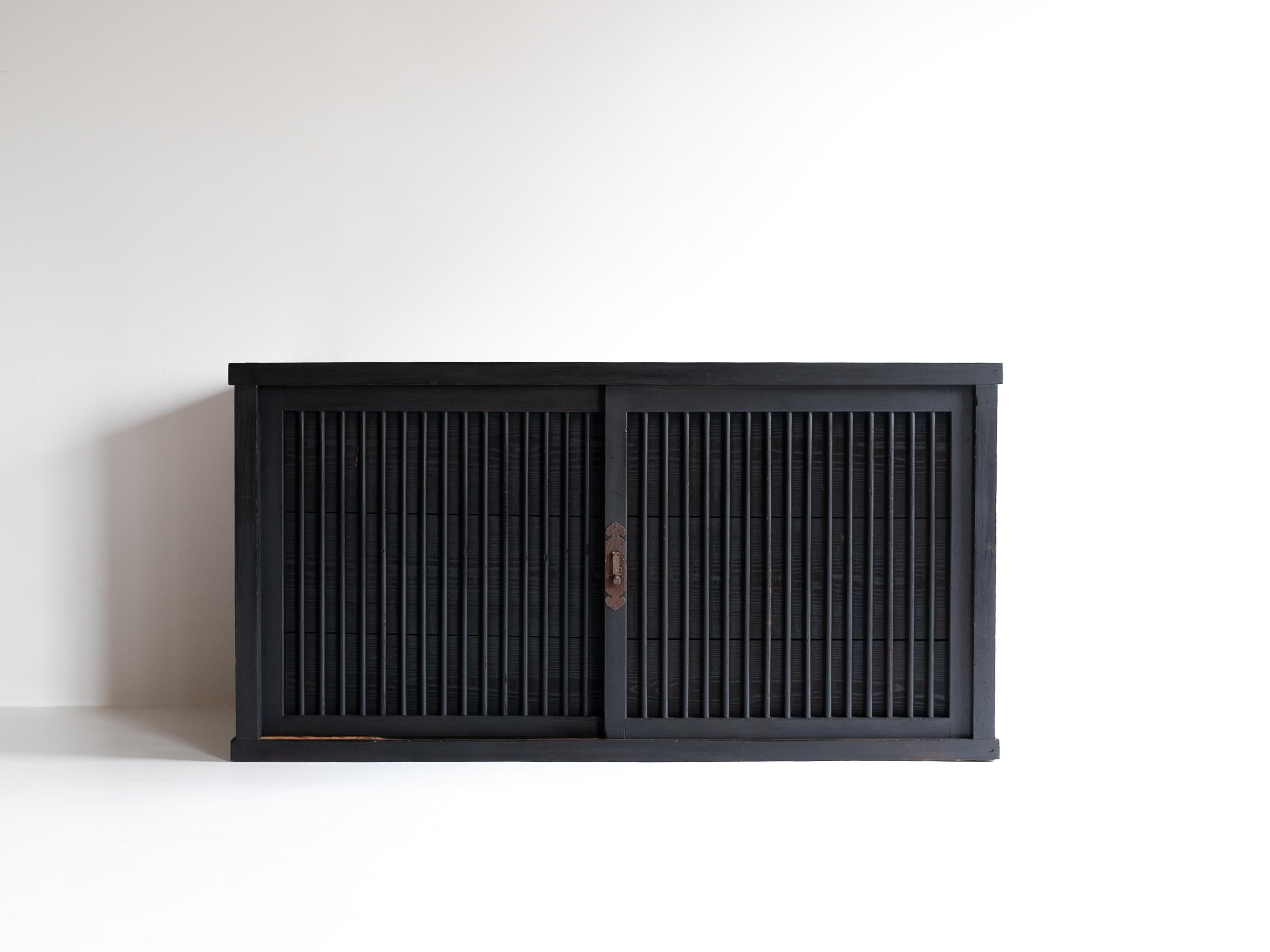 Meiji Japanese Antique Large Black Tansu 1860s-1900s / Cabinet Sideboard Wabi Sabi/ For Sale